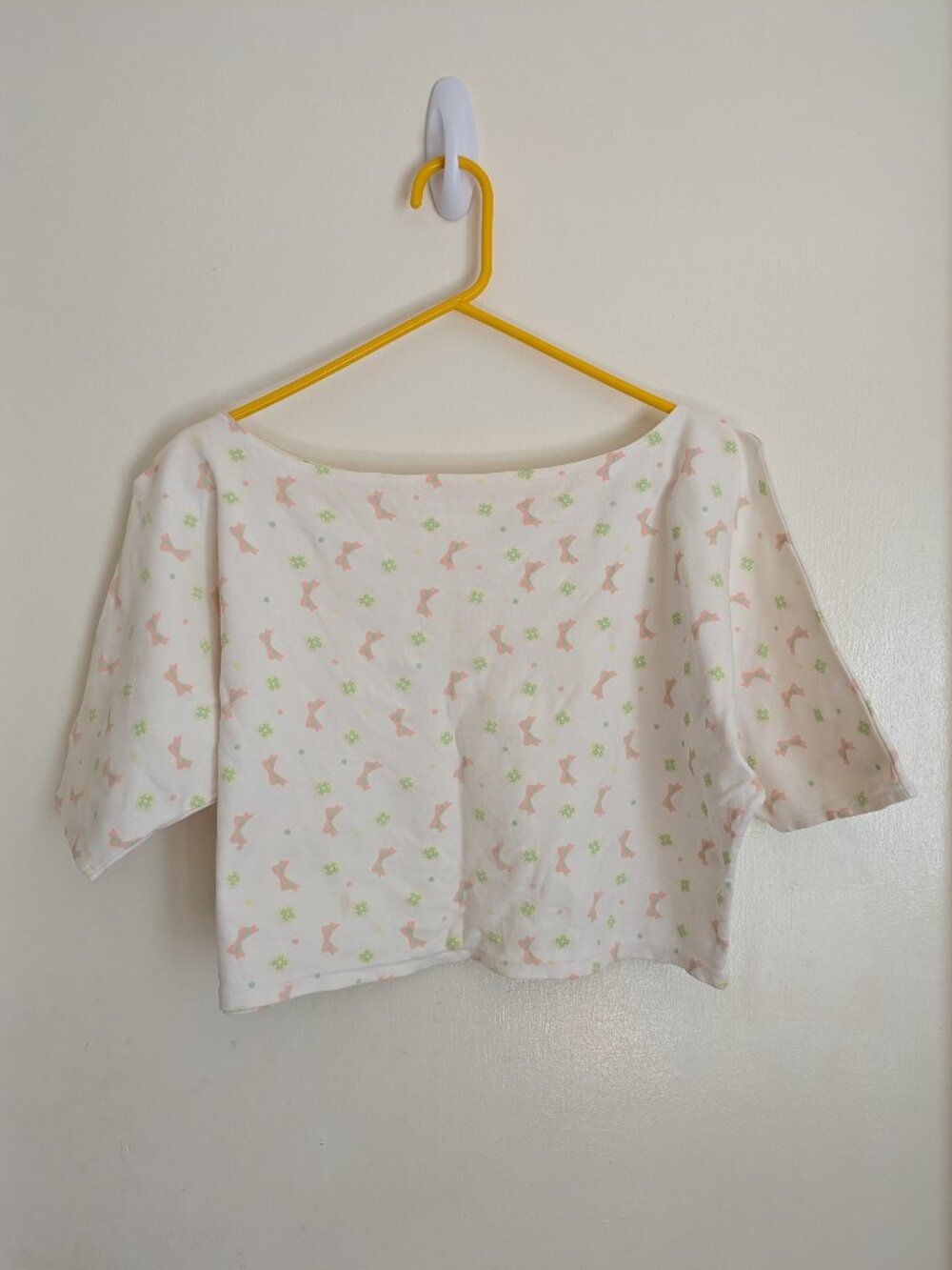 Elbow Length Wide Neckline 100% Cotton Top